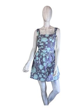 NWT Free People Purple Floral Cotton Mini Dress Size Medium